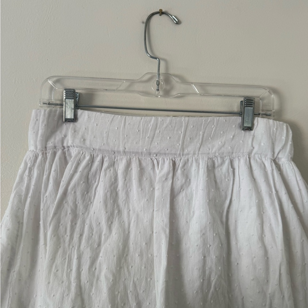 White Swiss Dot Lace Ruffled Mini A-Line Skirt Womens 8/10 Cottagecore Coastal - Picture 6 of 10